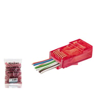 Cat6 Ez Rj45 Konnektör - 100 Adet Kirmizi / Ekonomik Poşet Paket ND2411