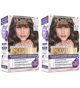 Excellence Creme 6.11 Ekstra Küllü Koyu Kumral Saç Boyası (2 Paketi)