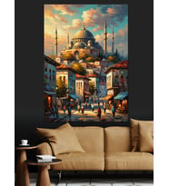 İstanbul Süleymaniye Camii Ve Şehir Dekoratif Kanvas - Mdf Ahşap Tablo