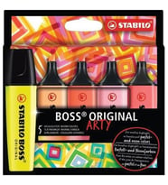 STABILO BOSS ORIGINAL 70/5-02-1-20 FOSFORLU KALEM SETİ  5 Lİ SICAK RENKLER