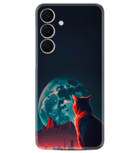 Samsung Galaxy S25 FE Kılıf Boutique Baskılı Resimli Dalgın Kedi Pcode -074