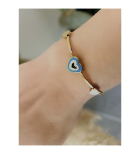 KALP MİNELİ ÇELİK BİLEKLİK 17+6 CM-GOLD ACR5451