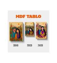 Mem û Zin Motifli Tasarımlı Duvar Dekoratif Mdf Ahşap Retro Poster Tablo SETİ