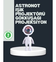 Astronot Tasarımlı Gün Batımı Efektli Şarjlı LED Lamba