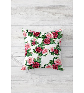 Floral Desen Çift Tarafı Baskılı Gizli Fermuarlı Yastık Kılıfı Kırlent Koltuk Yastık Kılıfı (Somon)