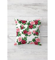 Floral Desen Çift Tarafı Baskılı Gizli Fermuarlı Yastık Kılıfı Kırlent Koltuk Yastık Kılıfı (Somon)