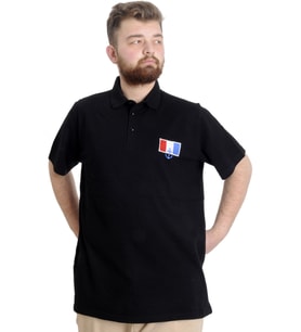 Mode XL Büyük Beden Erkek T-shirt Polo ABSOLUTE DESTINY 23335 Siyah