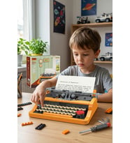 254 Parça Retro Mekanik Daktilo Yapı Blokları Seti (6+ Yaş)
