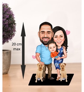 kişiye özel aile karikatür biblosu