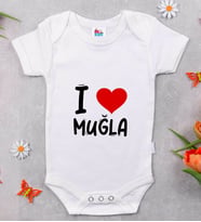 BK Kids I Love Muğla Tasarımlı Bebek Body Zıbın - Model 1