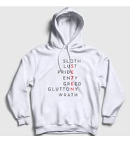Presmono Unisex Beyaz Sins Movie Seven Se7en Kapüşonlu Sweatshirt 540013tt (Beyaz)