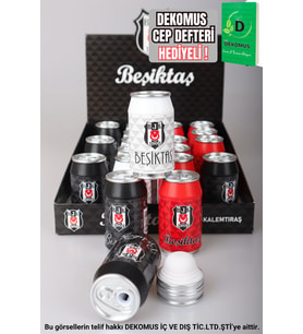 "DEKOMUS CEP DEFTERİ HEDİYELİ" BEŞİKTAŞ "TEKLİ" COKE TASARIM SİLGİLİ KALEMTRAŞ (Krem)