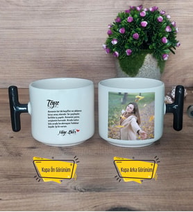 Teyze Kupa Bardak Fotoğraflı T Siyah Kulplu Teyzeye Doğum Günü Hediyesi