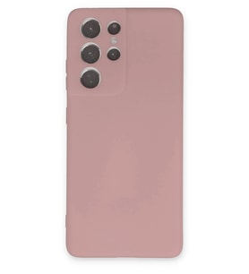 Durukar® Samsung Galaxy S21 Ultra Kılıf Nano içi Kadife Silikon - Pudra