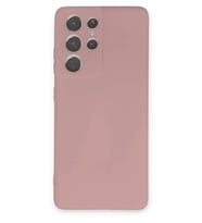 Durukar® Samsung Galaxy S21 Ultra Kılıf Nano içi Kadife Silikon - Pudra