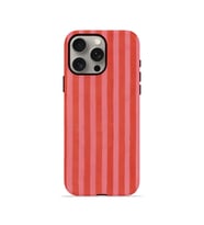 iPhone 15 Pro Vorian Çift Katmanlı MagSafe Kılıf Tomato Red Stripe