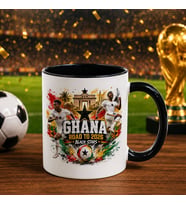 BK Gift Gana Taraftar Temalı 2026 Dünya Kupası Tasarımlı Siyah Kupa Bardak