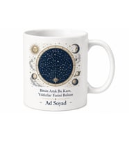 Retro Bitsin Artık Yıldız Haritası Çizimli Huzur Kupası Hediye Bardak