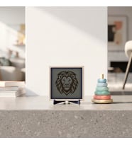 Minimalist Aslan Temalı Masaüstü Dekoratif Obje, Çalışma Alanlarına Güçlü Dokunuş 10x10 cm