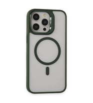 Northcity iPhone 15 Pro ile Uyumlu Roblox Lens Magsafe Standlı Kılıf - Koyu Yeşil