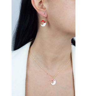 Yılbaşı Temalı Kolye Küpe Set