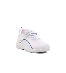Beyaz-Lacivert Fileli Cırtlı Hafif Unisex Çocuk Spor Ayakkabı Dera 640 F (Beyaz - Lacivert)