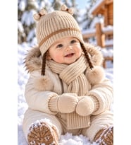 KİTTİ 26150-04 0-18 AY KIZ BEBEK ATKI BERE ELDİVEN SET