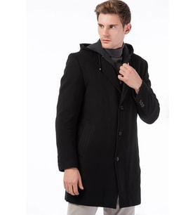 PLT8376 DEWBERRY ERKEK PALTO-SİYAH