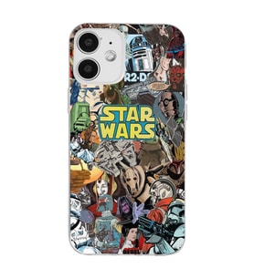 Iphone 12 Uyumlu Star Wars Kolaj Tasarımlı Şeffaf Telefon Kılıfı