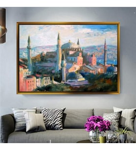 Altın Çerçeveli dekoratif tablo a477 (Gold)