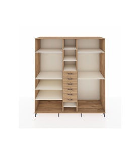 Kronos Dolap 10 Raflı 6 Çekmeceli 3 Askılı 220x59x243 Çam-Aytaşı/Çam