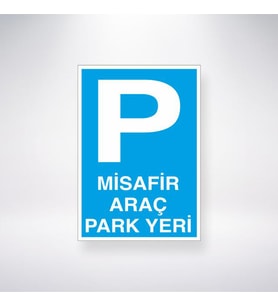 P Misafir Araç Park Yeri 21x35 Arkası Yapışkanlı Levha