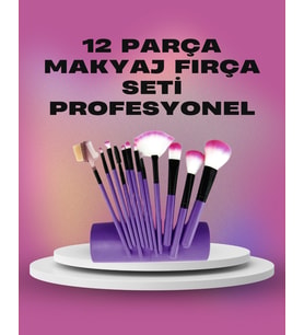 12 Parça Yumuşak Kıllı Makyaj Fırçası Seti Yüz Ve Göz Makyajına Uygun Profesyonel Kullanım