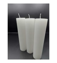 Soya Parafinli BEYAZ Çap:5 Cm Boy:20 Silindir Blok Mum 3 Adet 40 Saat Yanma Süreli BEYAZ