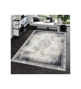 Rovigo Home Dijital Baskı Yıkanabilir Kaymaz Taban Salon Halısı  RVG0686 (Gri)