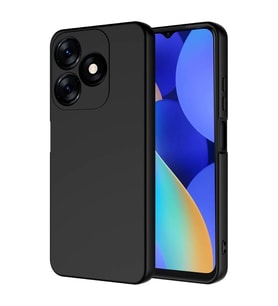 Tecno Spark 10C Kılıf Kamera Korumalı iÇi Süet Dokulu Lansman Tipi Silikon (Siyah)