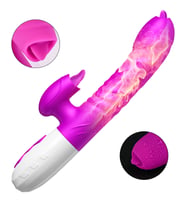 Akıllı Yapay Penis Vibratör – Isıtmalı, Teleskopik & Dil Uçlu 2-in-1 G Nokta & K