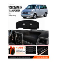 VOLKSWAGEN TRANSPORTER T4 (1990-2003) Uyumlu Torpido Örtüsü Torpido Kılıfı - Siyah Gri
