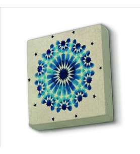 Rumi Desen Baskılı Doğaltaş  Magnet(KD-055)Buzdolabı Süsü