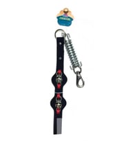 ANS 417 Deri Yaylı Köpek Gezdirme Tasması 56 cm (Siyah)