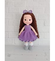Mor Güzeli Fatoş Bebek Amigurumi Organik Oyuncak
