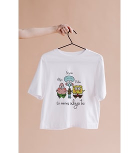 Sünger Bob Tasarımlı Tişört Kişiye Özel ( Unisex - Büyük - Çocuk )