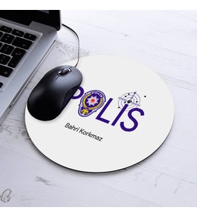 İsimli Polis Temalı Yuvarlak Mousepad