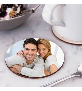Kişiye Özel Kişiye Özel Fotoğraflı Yuvarlak Bardak Altlığı