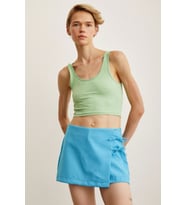 Askılı Crop Bluz Yeşil
