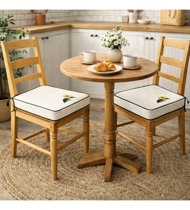 Ayçiçeği Nakışlı Sandalye Minderi 40x40x5 cm Panama Keten 5 cm Süngerli Özel Tasarım