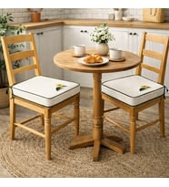 Ayçiçeği Nakışlı Sandalye Minderi 40x40x5 cm Panama Keten 5 cm Süngerli Özel Tasarım