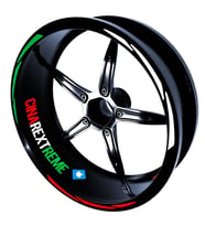Italy Design Yeşil Beyaz Kırmızı İtalyan Jant Şeridi Sticker Çınar Extreme 