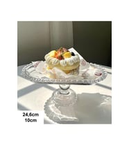 Lüks Cam Ayaklı Servis Sunumluk Oval 