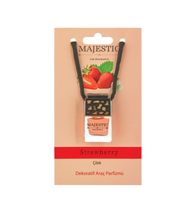 MAJESTİC OTO KOKUSU ÇİLEK 7 ML - DEKORATİF ARAÇ PARFÜMÜ (Pembe)